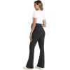 imageFoucome Maternity Flare Pants Stretchy Bootcut Work Dress Pants Business Casual Pregnancy Slacks with PocketsBlack
