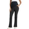imageFoucome Maternity Flare Pants Stretchy Bootcut Work Dress Pants Business Casual Pregnancy Slacks with PocketsBlack