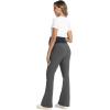 imageFoucome Maternity Flare Pants Stretchy Bootcut Work Dress Pants Business Casual Pregnancy Slacks with PocketsDark Grey