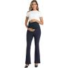 imageFoucome Maternity Flare Pants Stretchy Bootcut Work Dress Pants Business Casual Pregnancy Slacks with PocketsNavy Blue
