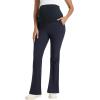 imageFoucome Maternity Flare Pants Stretchy Bootcut Work Dress Pants Business Casual Pregnancy Slacks with PocketsNavy Blue