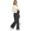imageFoucome Maternity Pants for Work Wide Leg Stretchy Dress Pants Pregnancy Business Casual Trousers with PocketsBlack