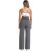 imageFoucome Maternity Pants for Work Wide Leg Stretchy Dress Pants Pregnancy Business Casual Trousers with PocketsDark Grey