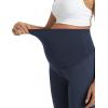 imageFoucome Maternity Pants for Work Wide Leg Stretchy Dress Pants Pregnancy Business Casual Trousers with PocketsNavy Blue