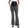 imageFoucome Maternity Flare Pants Stretchy Bootcut Work Dress Pants Business Casual Pregnancy Slacks with PocketsDark Grey
