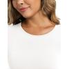 imageFoucome Womens Bodysuit Long Sleeve Crew Neck Body Suits Shirt Slim Fitted Tops2 Pack BlackWhite