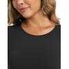imageFoucome Womens Bodysuit Long Sleeve Crew Neck Body Suits Shirt Slim Fitted TopsBlack
