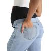 imageFoucome Womens Maternity Jeans Straight Leg Relaxed Fit Comfy Stretchy Trendy Pregnancy Denim PantsLight Blue