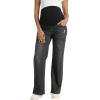 imageFoucome Womens Maternity Jeans Straight Leg Relaxed Fit Comfy Stretchy Trendy Pregnancy Denim PantsWash Black