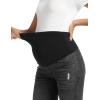 imageFoucome Womens Maternity Jeans Straight Leg Relaxed Fit Comfy Stretchy Trendy Pregnancy Denim PantsWash Black