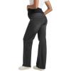 imageFoucome Womens Maternity Jeans Straight Leg Relaxed Fit Comfy Stretchy Trendy Pregnancy Denim PantsWash Black