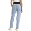 imageFoucome Womens Maternity Jeans Stretchy High Waist Pregnancy Boyfriend Denim PantsLight Blue