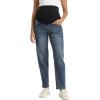 imageFoucome Womens Maternity Jeans Stretchy High Waist Pregnancy Boyfriend Denim PantsVintage Blue