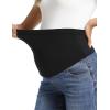 imageFoucome Womens Maternity Jeans Wide Leg Trendy Comfy Stretchy Straight Leg Pregnancy Denim PantsDark Blue