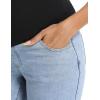 imageFoucome Womens Maternity Jeans Wide Leg Trendy Comfy Stretchy Straight Leg Pregnancy Denim PantsLight Blue