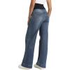 imageFoucome Womens Maternity Jeans Wide Leg Trendy Comfy Stretchy Straight Leg Pregnancy Denim PantsVintage Blue