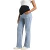 imageFoucome Womens Maternity Jeans Straight Leg Relaxed Fit Comfy Stretchy Trendy Pregnancy Denim PantsLight Blue