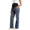imageFoucome Womens Maternity Jeans Straight Leg Relaxed Fit Comfy Stretchy Trendy Pregnancy Denim PantsVintage Blue