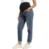 imageFoucome Womens Maternity Jeans Stretchy High Waist Pregnancy Boyfriend Denim PantsVintage Blue