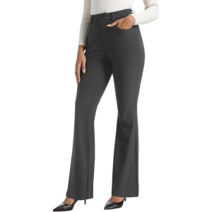 imageFoucome Womens Bootcut Dress Pants Business Casual Work Pants Stretchy Office Slacks with PocketsGrey
