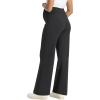 imageFoucome Maternity Pants Wide Leg Yoga Dress Work Pants Loose Stretch Casual Lounge Pregnancy SlacksBlack