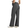 imageFoucome Maternity Pants Wide Leg Yoga Dress Work Pants Loose Stretch Casual Lounge Pregnancy SlacksDark Grey