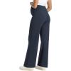 imageFoucome Maternity Pants Wide Leg Yoga Dress Work Pants Loose Stretch Casual Lounge Pregnancy SlacksNavy Blue