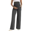 imageFoucome Maternity Pants Wide Leg Yoga Dress Work Pants Loose Stretch Casual Lounge Pregnancy SlacksDark Grey