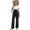 imageFoucome Maternity Pants Over The Belly Flowy Wide Leg Pants Casual Palazzo Beach Trousers with PocketsBlack