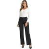 imageFoucome Womens Dress Pants Wide Leg Stretchy Pull On Work Pants Business Office Casual Ladies Slacks with PocketsBlack