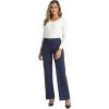 imageFoucome Womens Dress Pants Wide Leg Stretchy Pull On Work Pants Business Office Casual Ladies Slacks with PocketsNavy Blue