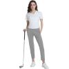 imageFoucome Womens Pants Ankle 78 Golf Pants Stretchy High Waist Sweatpants with Pockets for Athletic Lounge Travel WorkGrey