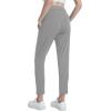 imageFoucome Womens Pants Ankle 78 Golf Pants Stretchy High Waist Sweatpants with Pockets for Athletic Lounge Travel WorkGrey