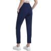 imageFoucome Womens Pants Ankle 78 Golf Pants Stretchy High Waist Sweatpants with Pockets for Athletic Lounge Travel WorkNavy Blue