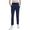 imageFoucome Womens Pants Ankle 78 Golf Pants Stretchy High Waist Sweatpants with Pockets for Athletic Lounge Travel WorkNavy Blue