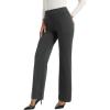 imageFoucome Womens Dress Pants Wide Leg Stretchy Pull On Work Pants Business Office Casual Ladies Slacks with PocketsDark Grey