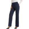 imageFoucome Womens Dress Pants Wide Leg Stretchy Pull On Work Pants Business Office Casual Ladies Slacks with PocketsNavy Blue