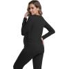 imageFoucome Long Sleeve Maternity Tops Trendy Fitted Crew Neck Pregnancy Shirts Soft Basic Layer Underwear TopBlack