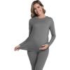 imageFoucome Long Sleeve Maternity Tops Trendy Fitted Crew Neck Pregnancy Shirts Soft Basic Layer Underwear TopDark Grey