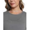 imageFoucome Long Sleeve Maternity Tops Trendy Fitted Crew Neck Pregnancy Shirts Soft Basic Layer Underwear TopDark Grey
