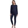 imageFoucome Long Sleeve Maternity Tops Trendy Fitted Crew Neck Pregnancy Shirts Soft Basic Layer Underwear TopNavy Blue