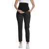 imageFoucome Maternity Pants Over Belly Comfy Stretchy Pregnancy Golf Pants Business Casual Dressy Work SlacksBlack