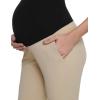 imageFoucome Maternity Pants Over Belly Comfy Stretchy Pregnancy Golf Pants Business Casual Dressy Work SlacksKhaki