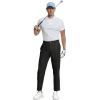 imageFoucome Mens Golf Pants Slim Fit Work Dress Pants Lightweight Stretch Travel Casual Slacks with PocketsBlack