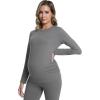 imageFoucome Long Sleeve Maternity Tops Trendy Fitted Crew Neck Pregnancy Shirts Soft Basic Layer Underwear TopDark Grey