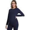 imageFoucome Long Sleeve Maternity Tops Trendy Fitted Crew Neck Pregnancy Shirts Soft Basic Layer Underwear TopNavy Blue
