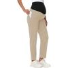 imageFoucome Womens Maternity Work Pants Comfy Casual Pregnancy Scrub Pants Straight Leg Workwear ScrubsKhaki
