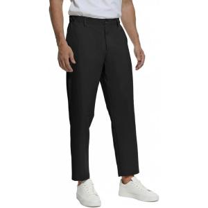 imageFoucome Mens Golf Pants Slim Fit Work Dress Pants Lightweight Stretch Travel Casual Slacks with PocketsBlack