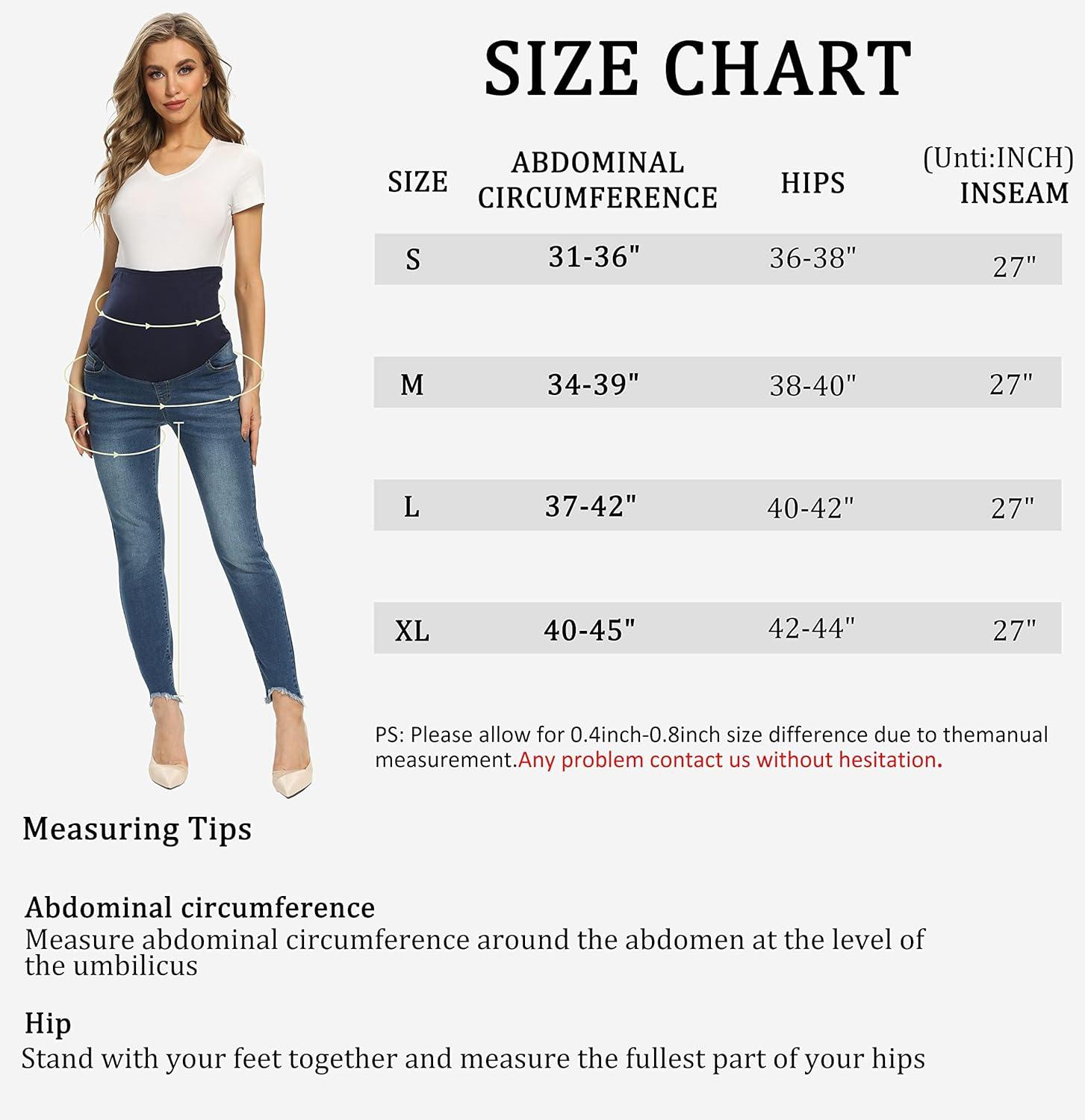 imageFoucome Womens Maternity Jeans Over The Belly Comfy Stretch Slim Jeggings Pregnancy Pants with Pockets075  Indigo Blue