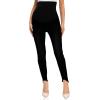imageFoucome Womens Maternity Jeans Over The Belly Comfy Stretch Slim Jeggings Pregnancy Pants with Pockets075  Black